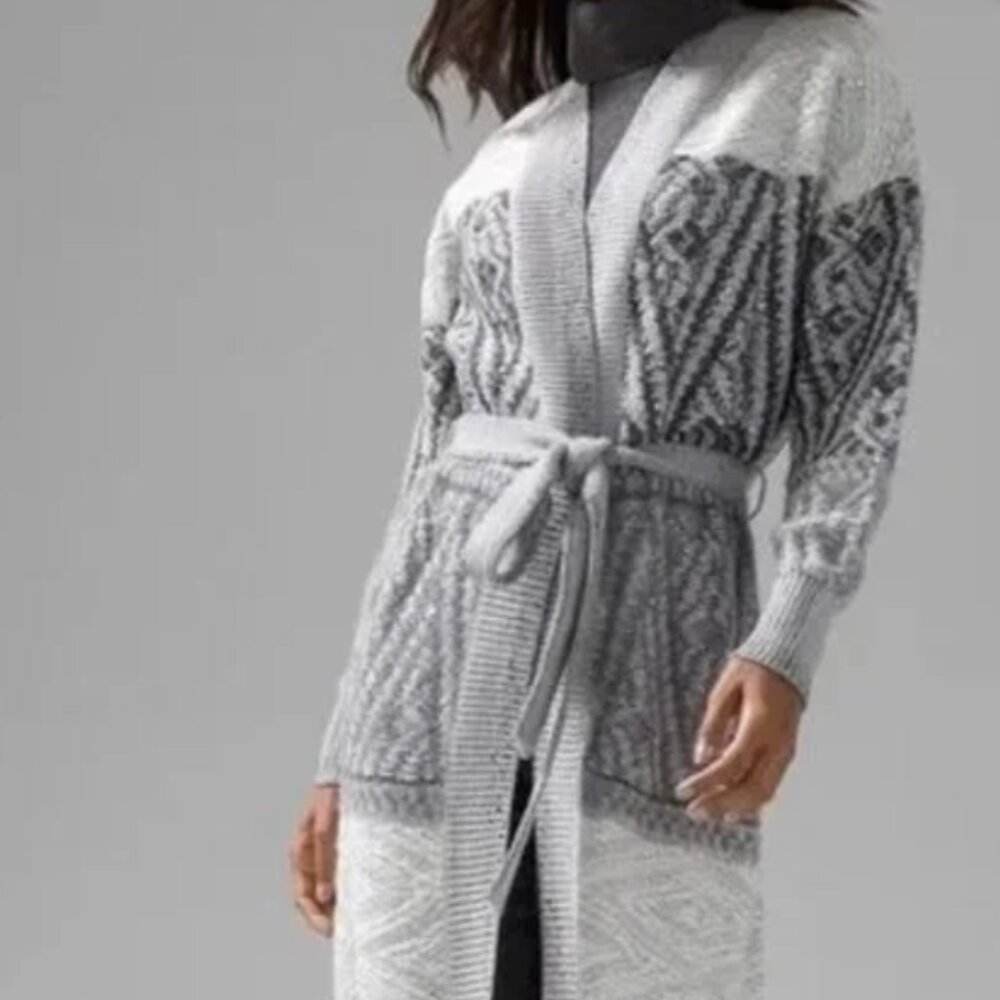 White House black market Fair Isle Sequin Cover Up - M